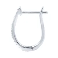 Diamond Claw-Set Hoop Earrings in 14K White Gold (0.14 ct tw)