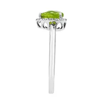 Heart Shaped Peridot Ring 14K White Gold