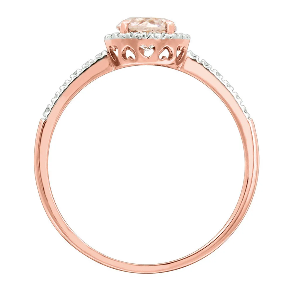 Morganite Ring with Diamond Accents 14K Rose Gold