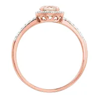 Morganite Ring with Diamond Accents 14K Rose Gold