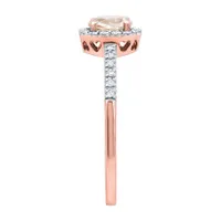 Morganite Ring with Diamond Accents 14K Rose Gold