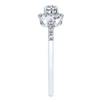 Diamond Halo Ring of the Miracle Mark Collection 14K White Gold wit