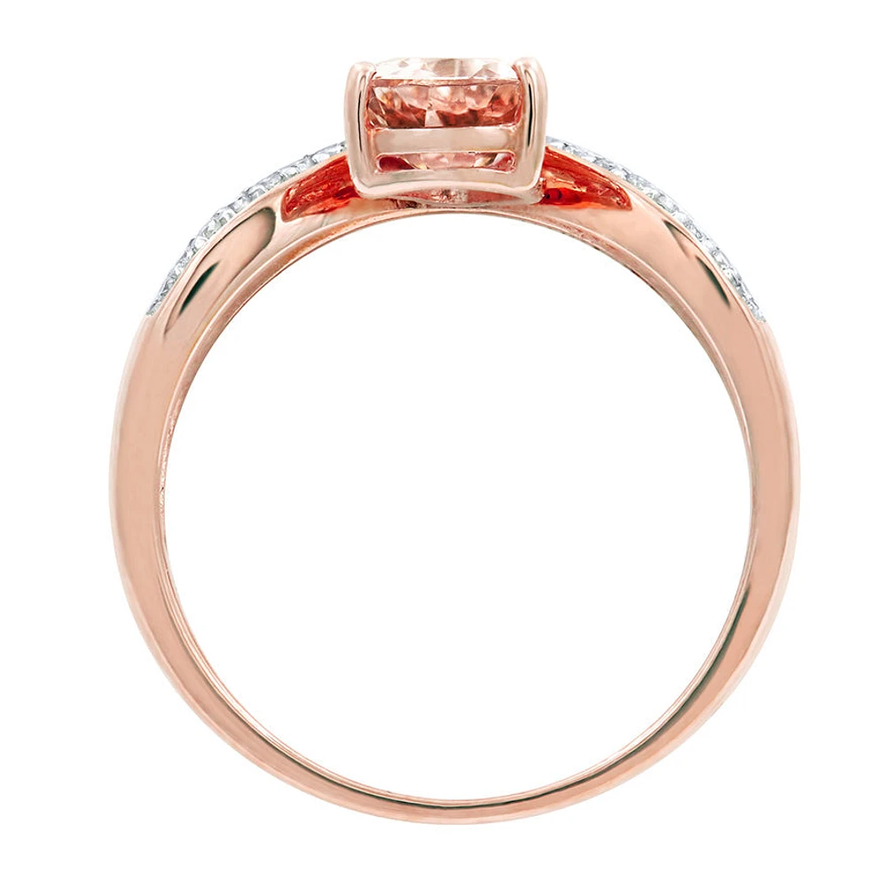 Pear-Shaped Morganite and Diamond Ring 14K Rose Gold