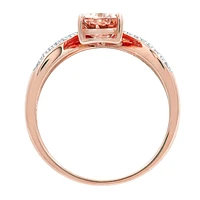 Pear-Shaped Morganite and Diamond Ring 14K Rose Gold