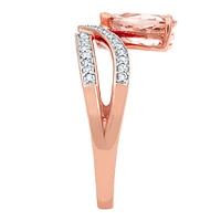 Pear-Shaped Morganite and Diamond Ring 14K Rose Gold