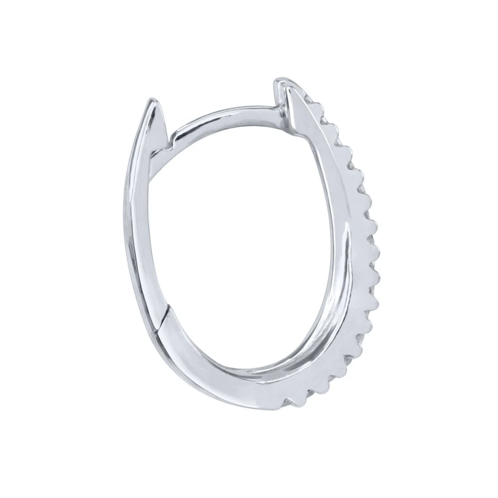 Diamond Hoop Earrings in 10K White Gold ( ct tw
