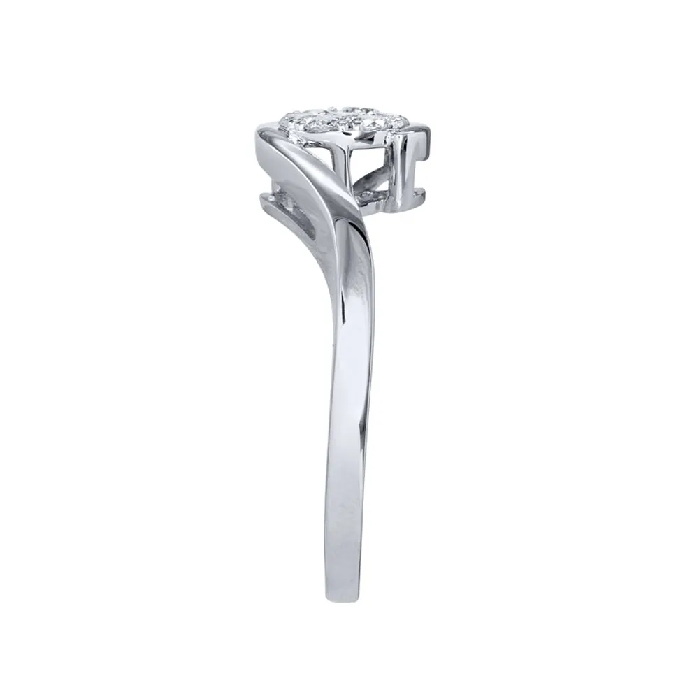 Petite Diamond Cluster Ring 10K White Gold (0.21 ct tw)