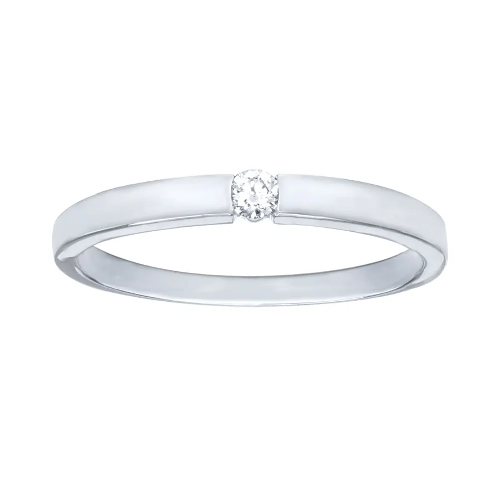 10K Gold Solitaire Diamond Promise Ring (0.06 ct tw
