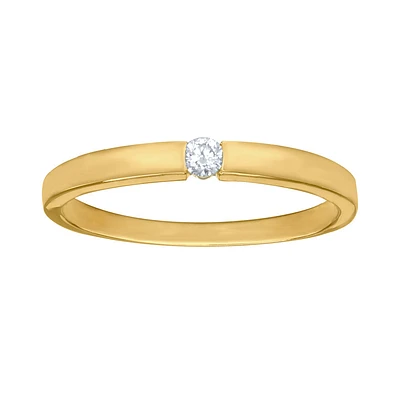10K Yellow Gold Solitaire Diamond Promise Ring (0.06 ct tw)