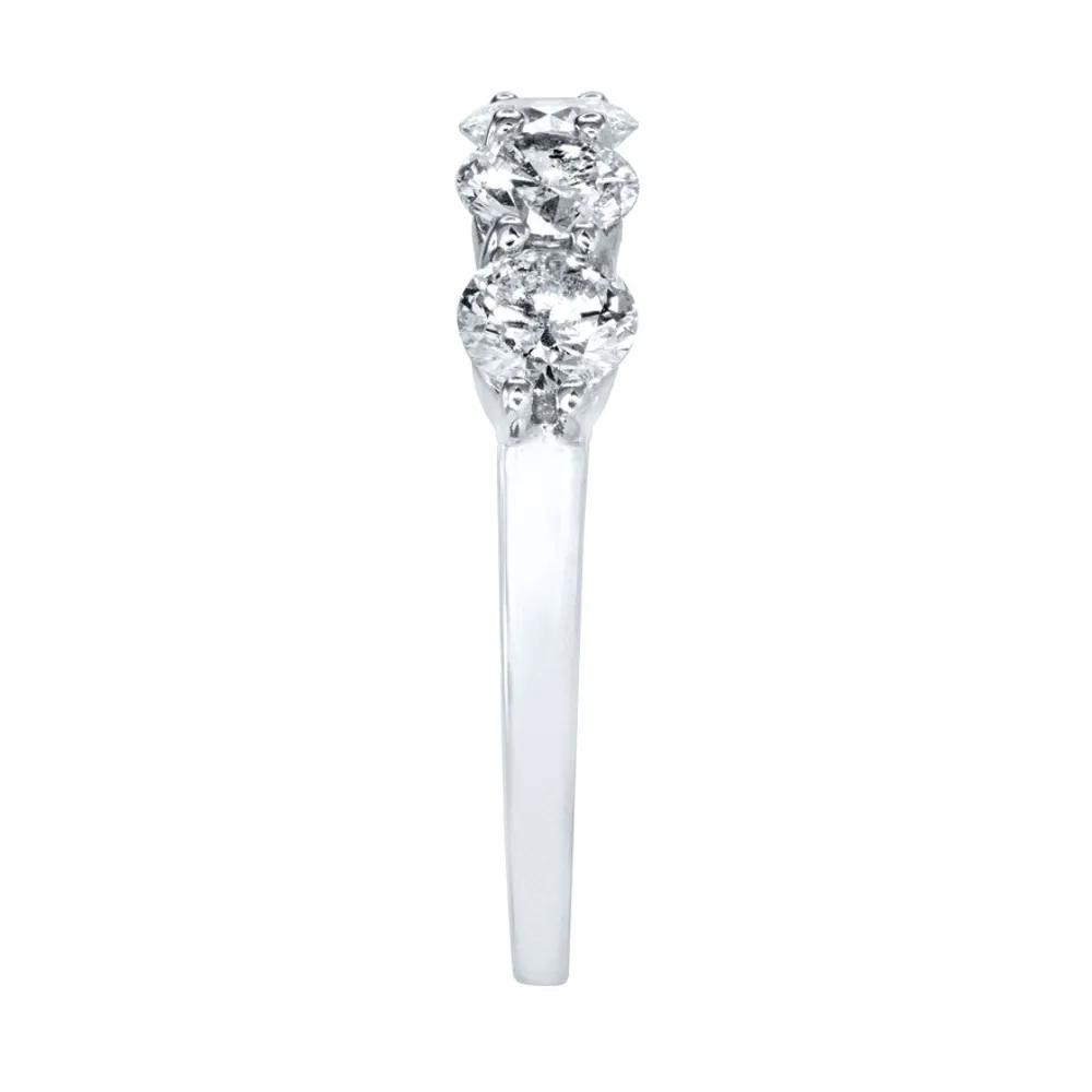 Five Stone Canadian Diamond Anniversary Ring 14K White Gold (1.50ct