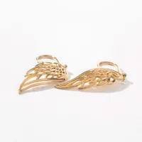 Angel Wing Dangle Earrings in 10K Yellow Gold