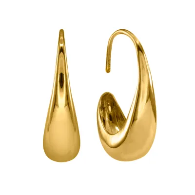 Water Droplet Earrings in 10K Yellow Gold