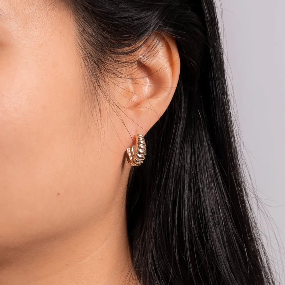 Twist Hook Earrings in 10K Yellow Gold