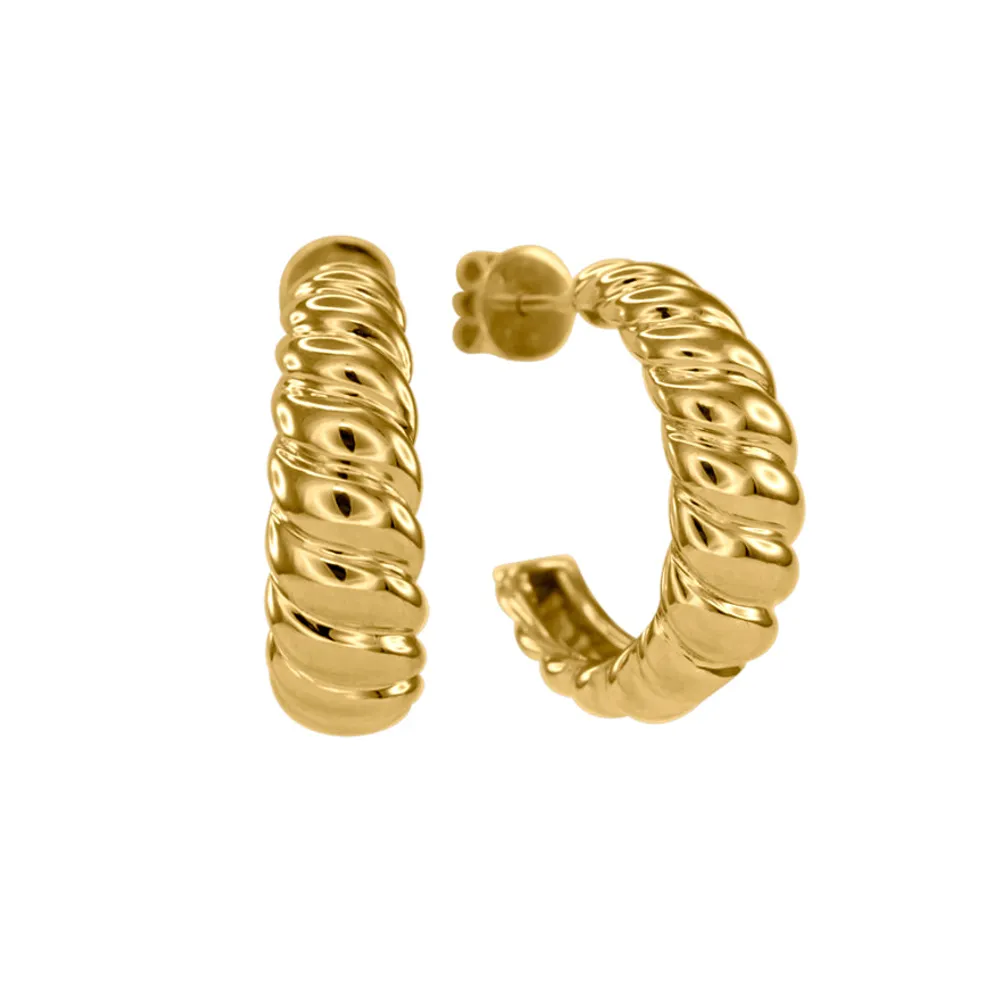 Twist Hook Earrings in 10K Yellow Gold