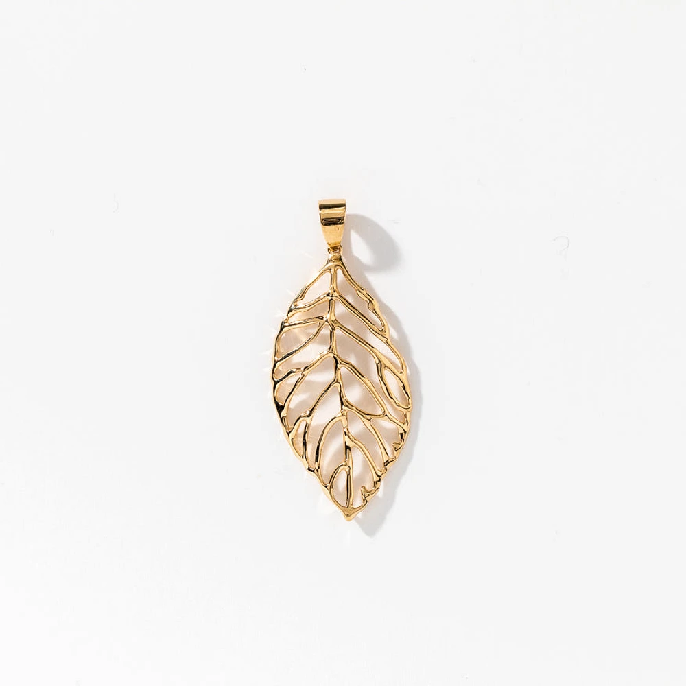 Leaf Pendant in 10K Yellow Gold