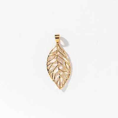 Leaf Pendant in 10K Yellow Gold