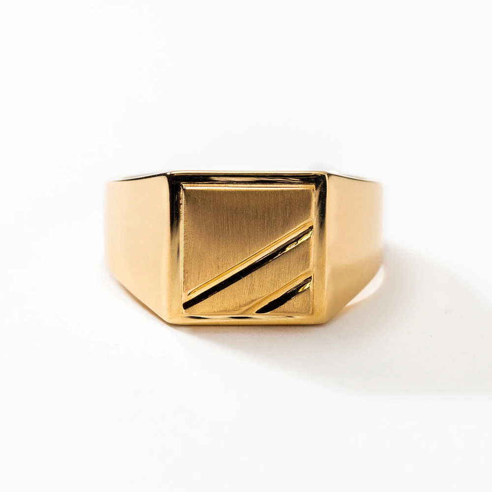 Men’s Square Signet Ring 10K Yellow Gold