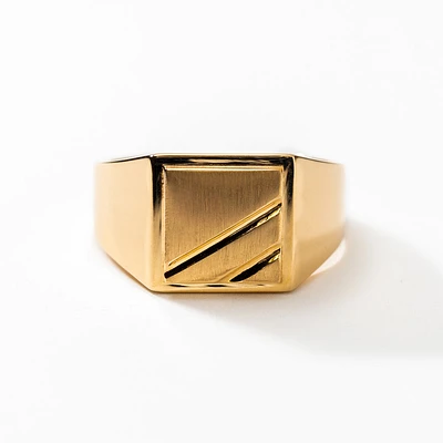 Men’s Square Signet Ring 10K Yellow Gold