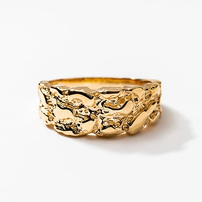 Men's Gold Nugget Ring 10K Yellow