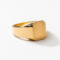 Men's Square Signet Ring 10K Yellow Gold