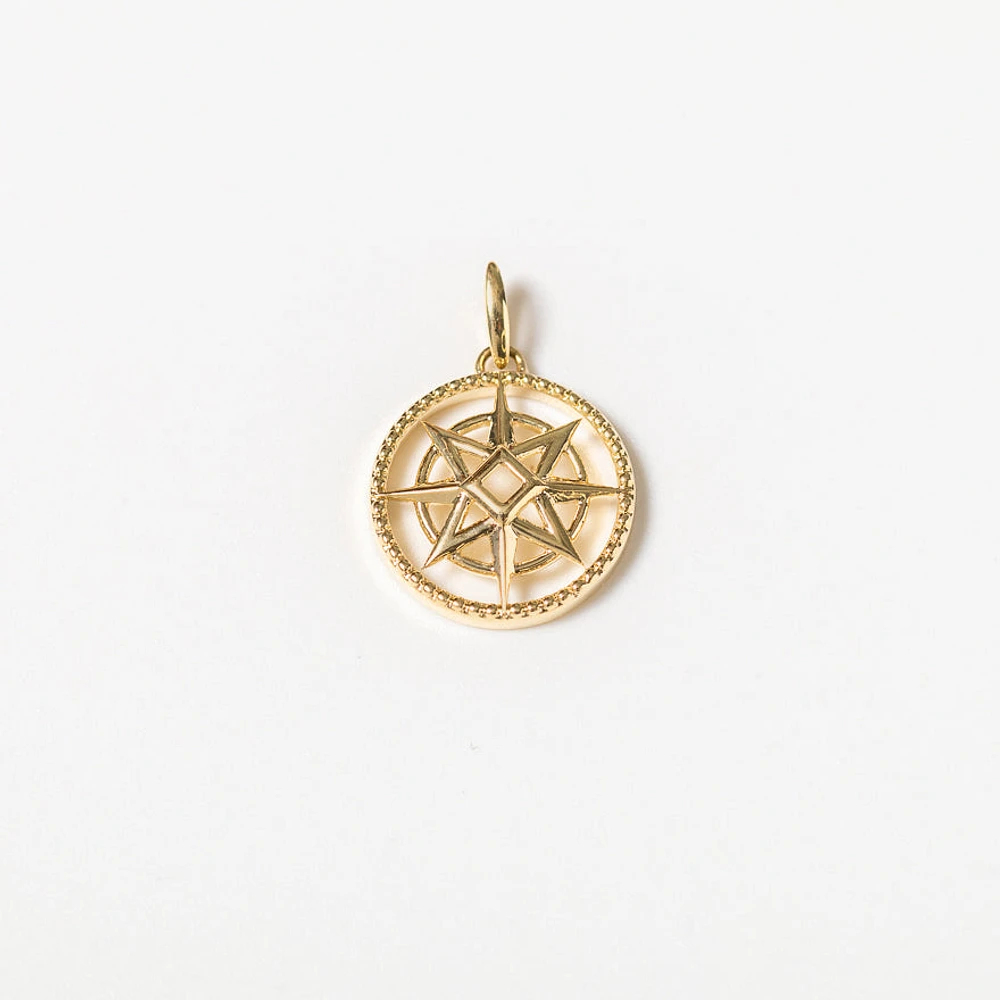 Compass Talisman Pendant in 10K Yellow Gold