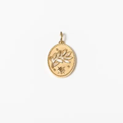 Olive Branch Talisman Pendant in 10K Yellow Gold