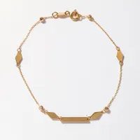 Plate and Bead Bracelet in 10K Yellow Gold