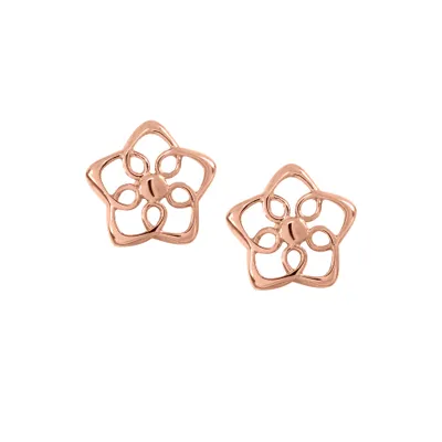 Flower Stud Earrings in 10K Rose Gold