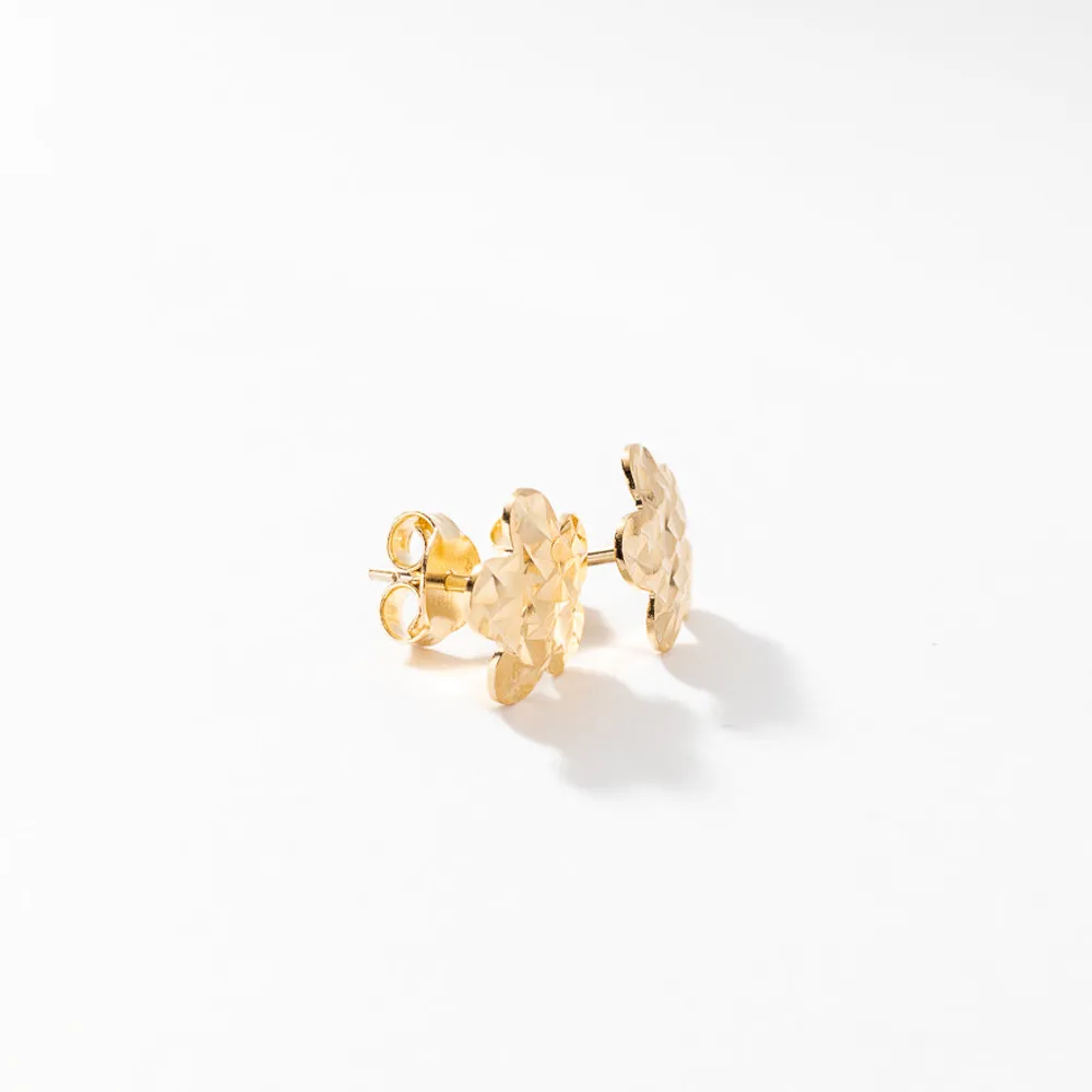 Flower Stud Earrings in 10K Yellow Gold