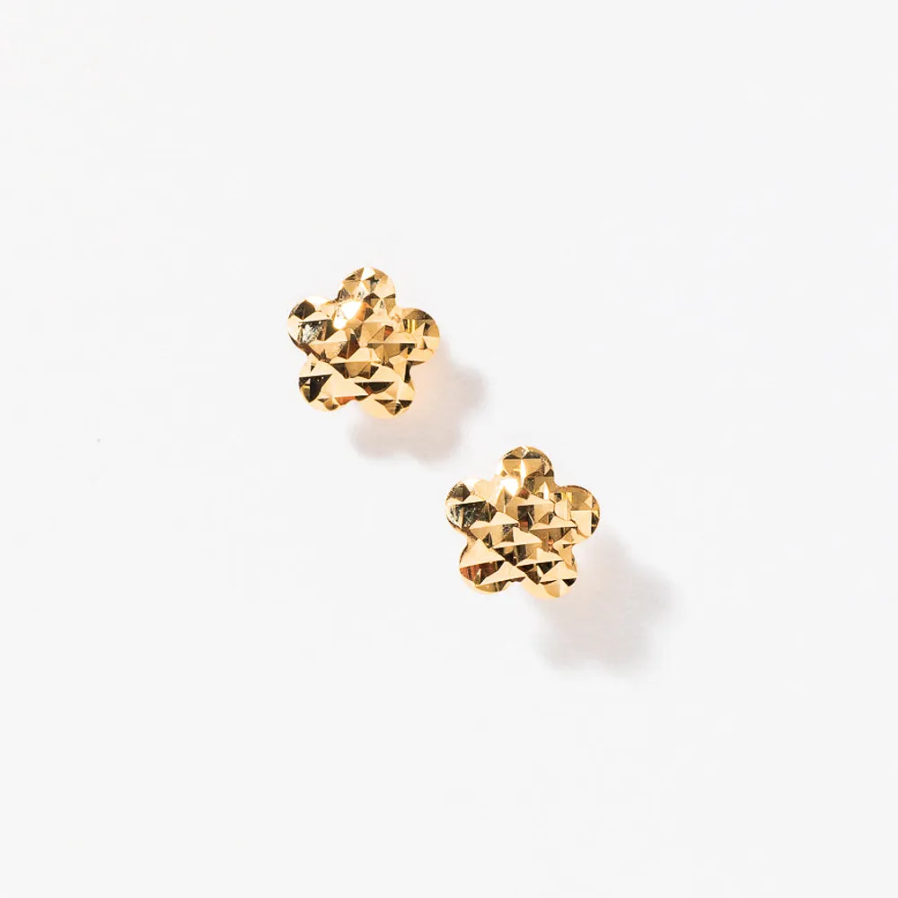 Flower Stud Earrings in 10K Yellow Gold