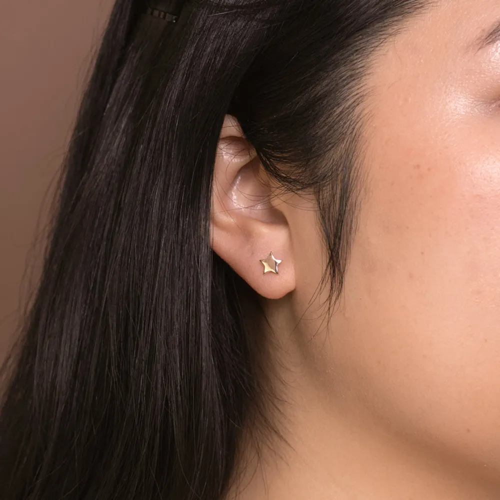 Star Stud Earrings in 10K Rose Gold