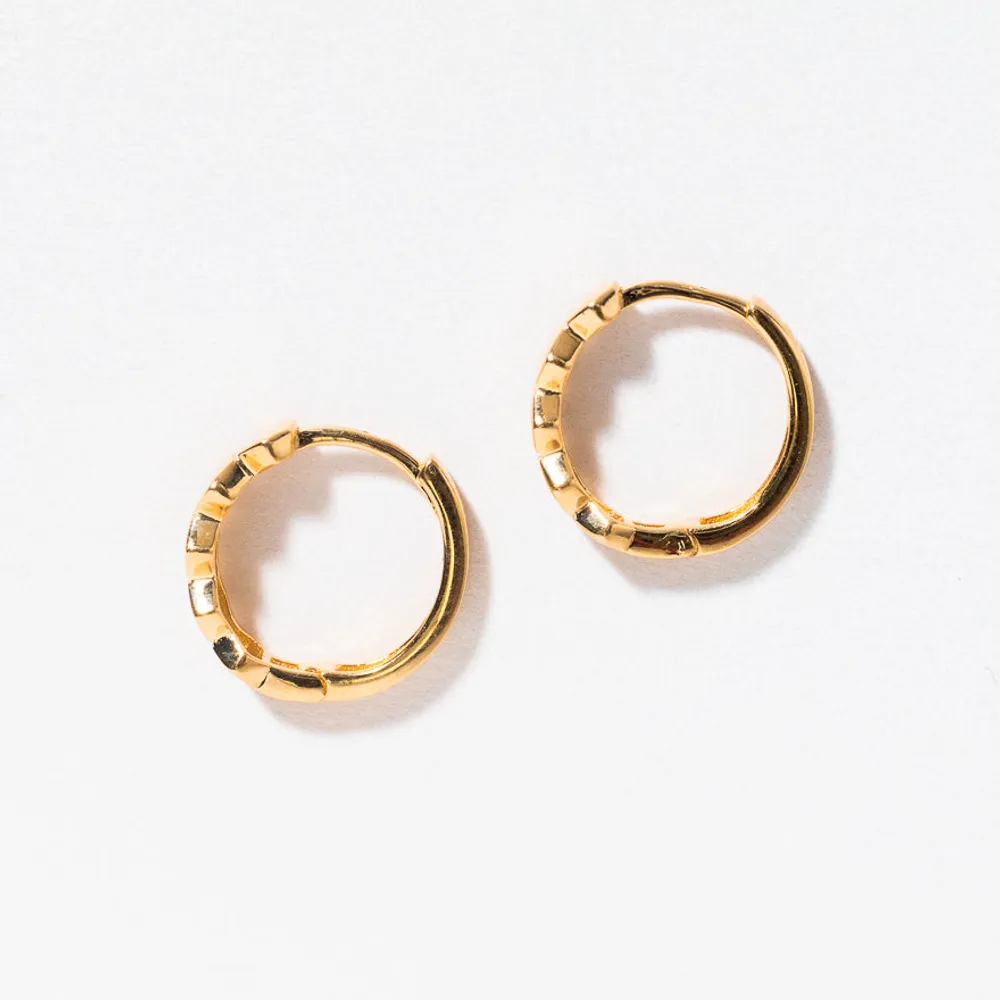 Honeycomb Hoop Earrings in 10K Yellow Gold