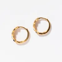 Honeycomb Hoop Earrings in 10K Yellow Gold