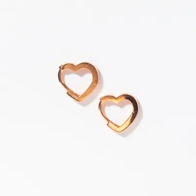 Heart Shaped Hoop Earrings in 10K Rose Gold