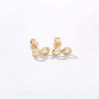 Infinity Stud Earrings in 10K Yellow Gold