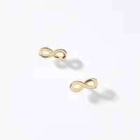 Infinity Stud Earrings in 10K Yellow Gold