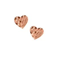 Heart Stud Earrings in 10K Rose Gold