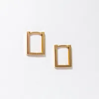 Rectangle Hoop Earrings in 10K Yellow Gold