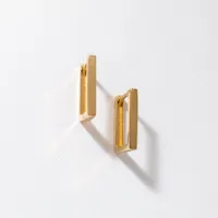 Rectangle Hoop Earrings in 10K Yellow Gold