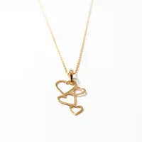 Open Heart Necklace in 10K Yellow Gold