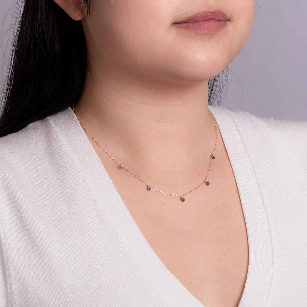 Circle Charm Chain Necklace in 10K Yellow Gold