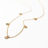 Circle Charm Chain Necklace in 10K Yellow Gold