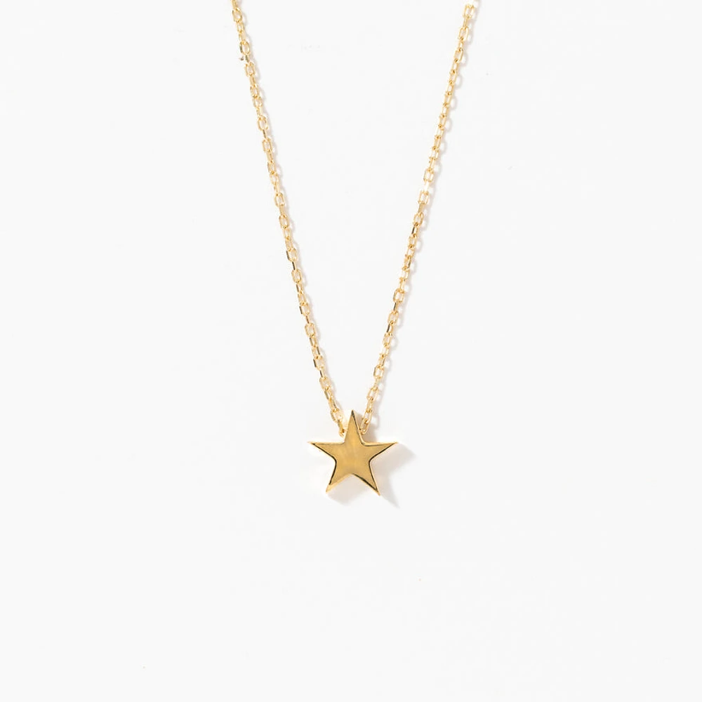 Petite Star Charm Pendant Necklace in 10K Yellow Gold