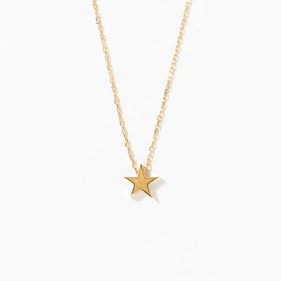 Petite Star Charm Pendant Necklace in 10K Yellow Gold
