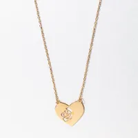 Heart Pendant Necklace With Open Rose Cut Out in 10K Yellow Gold