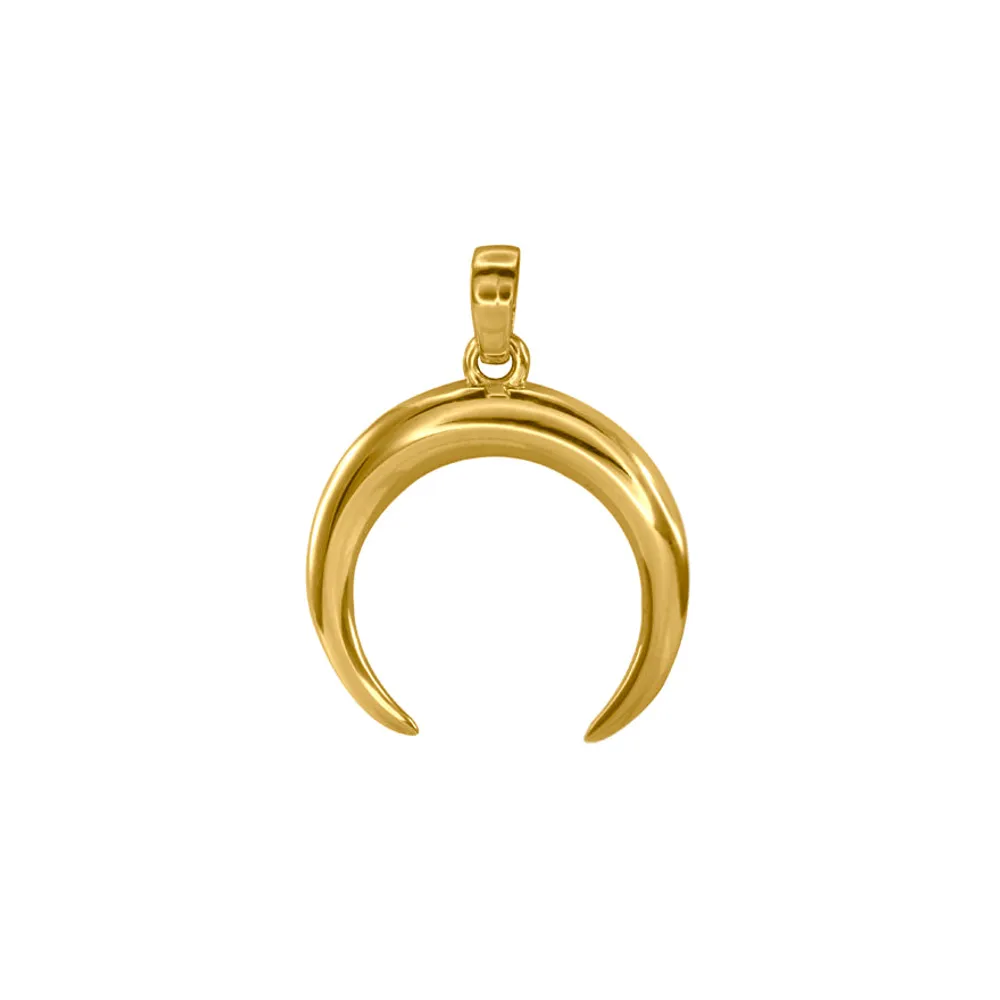 Crescent Horn Pendant in 10K Yellow Gold
