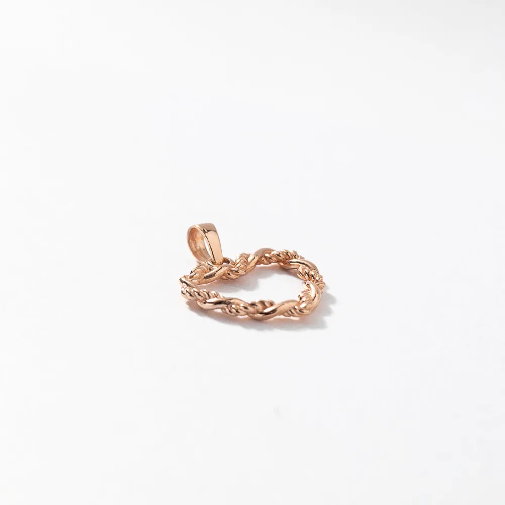 Braided Heart Pendant in 10K Rose Gold