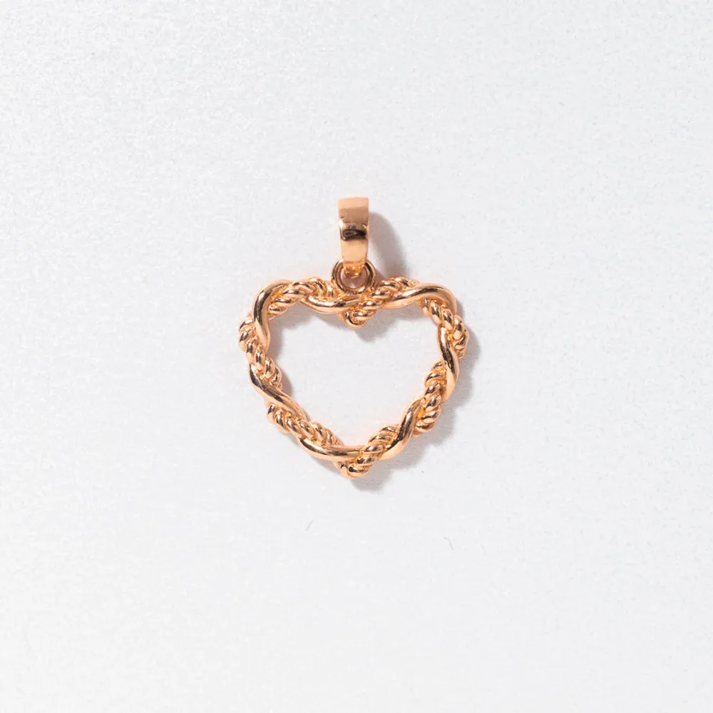 Braided Heart Pendant in 10K Rose Gold