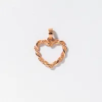 Braided Heart Pendant in 10K Rose Gold