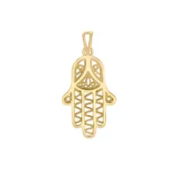 Hamsa Hand Pendant in 10K Yellow Gold